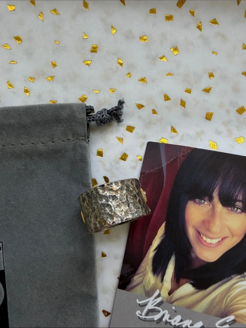 Gold and Silver Textured Stackable Ring